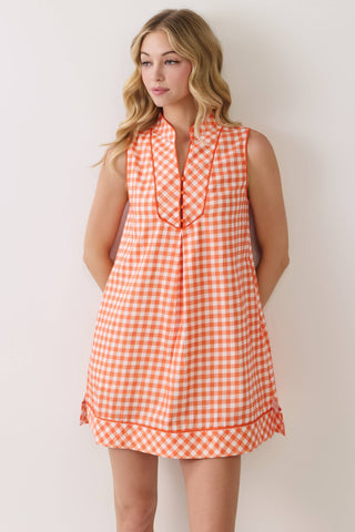 Knoxville Heirloom Orange Gingham Shift Dress