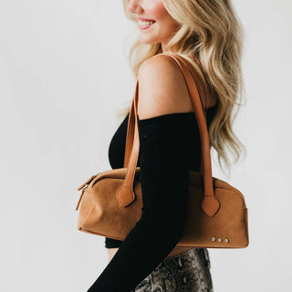 Sally Vegan Suede Barrel Bag