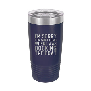 Docking the Boat Navy 20oz Tumbler