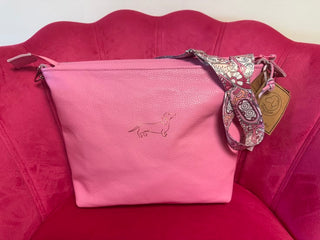 Jazzy Bean: Handmade Pink Leather Dachshund "Doxie" Purse