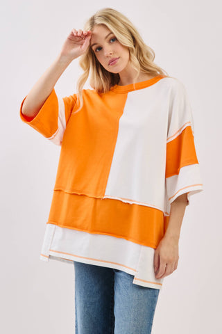 Oversized Color Block Top