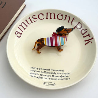 Whimsical Dachshund in Outfits Hair Claws
