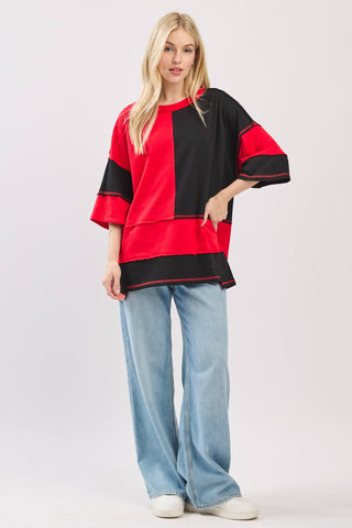Oversized Color Block Top