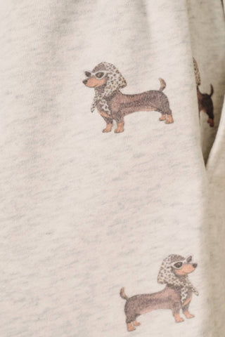 HIGH RISE WEENIE ALL OVER PRINT SWEATSHORT