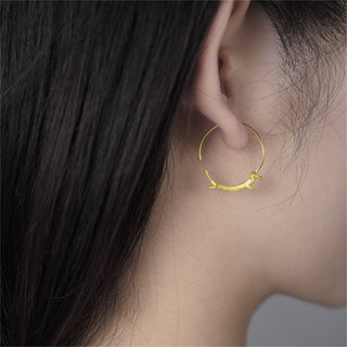 Dachshund Hoop Earrings, Medium, Gold Plated