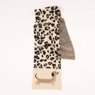 Dachshund Leopard Cashmere Blend Scarf