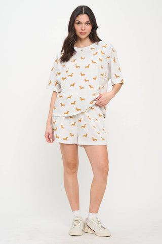 Dachshund Love Relaxed Fit Shorts – Sunny Wiener Dog Print