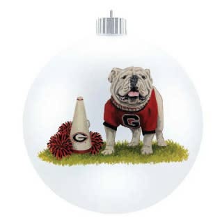 UGA Bulldogs "Go Dawgs" Glass Ball Christmas Ornament – 4" Collegiate Spirit Decor