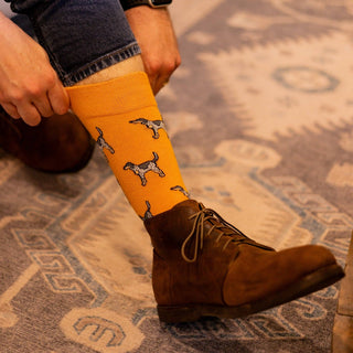 Vibrant Orange Coonhound Socks