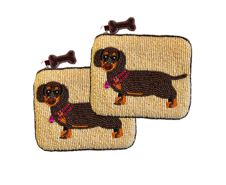 Handmade Beaded Dachshund Coin Purse - Lily Posh Doxie Gift Bag