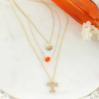 Tennessee Matte Gold Logo Trio Necklace Set