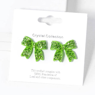 Pave Bow Stud Earrings