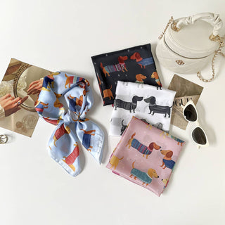 Cute Pet Dachshund Print Bandana Scarf