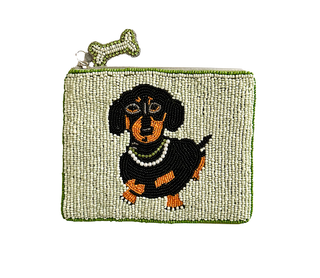 Dachshund Coin Purse Lily Posh, Beaded Dog Bag