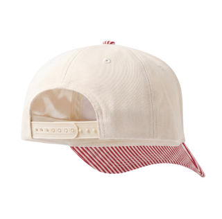 Patriotic Dachshund American Flag Embroidered Trucker Hat | Striped Brim