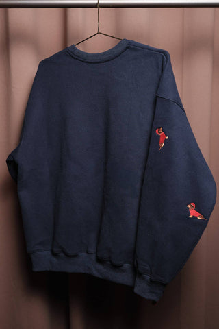 "Christmas Weenie" Festive Dachshund Embroidered Holiday Sweatshirt