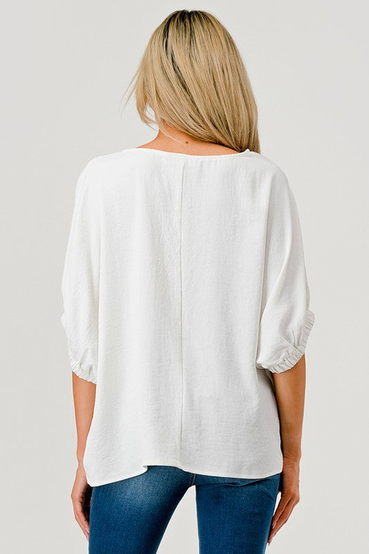 Essential Dolman Sleeve Flowy Top – Soft White - Women > Tops