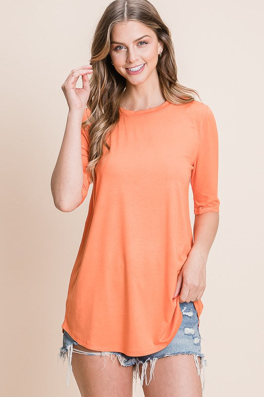 Everyday Comfort Basic Soft Tee – Multiple Colors - M / Orange - Shirt