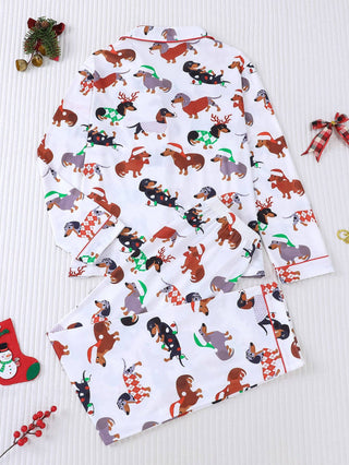 Merry Dachshund Long Sleeve Pajama Set