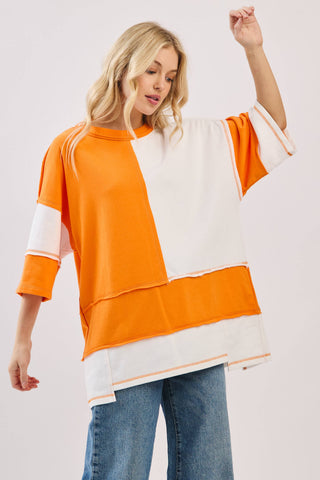 Oversized Color Block Top