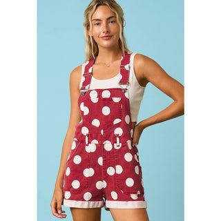 GAME DAY POLKA DOT ROMPER BIB OVERALLS