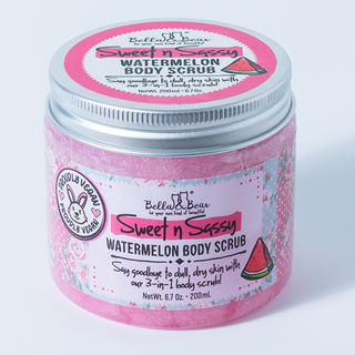 Bella & Bear Sweet ’n’ Sassy Watermelon Body Scrub | 3-in-1 Cleanser, Exfoliator & Moisturizer