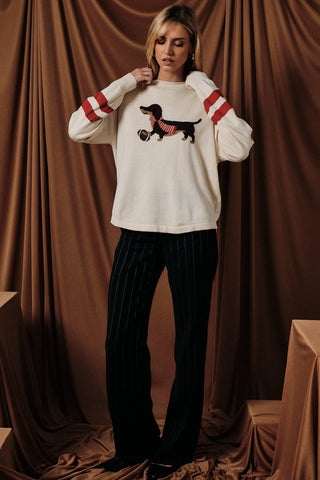 Tennessee Game Day Dachshund Graphic Knit Sweater