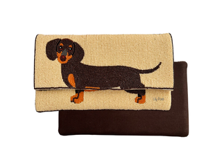 Lily Posh Handmade Dachshund Beaded Clutch