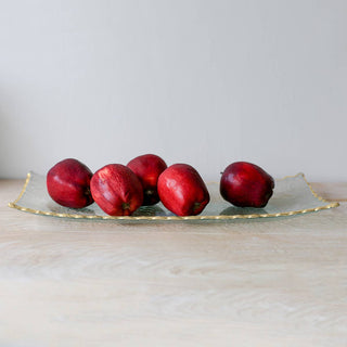 Fairbanks Rectangle Glass Platter – Elegant Clear & Gold (13.75x6’’)
