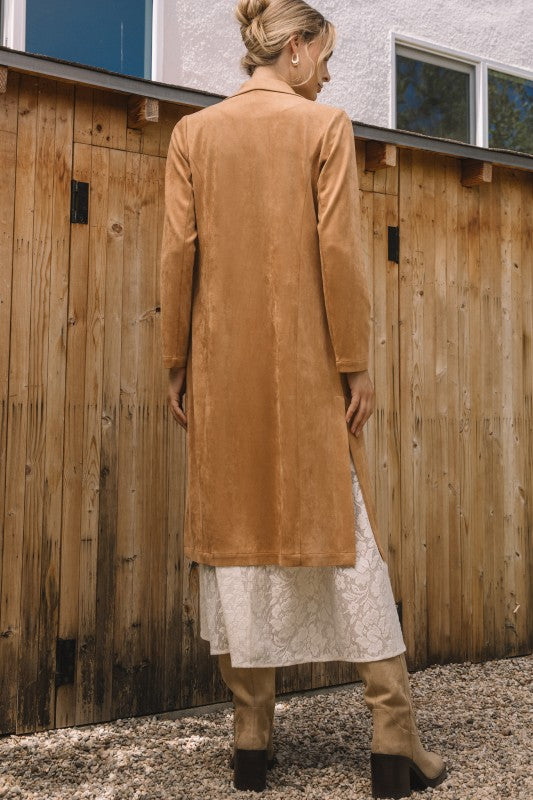 Faux Suede Duster - Skirt