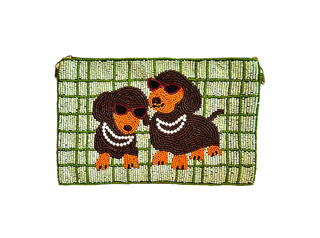 Lily Posh Dachshund Beaded Crossbody Bag - Handmade Dog Lover Clutch