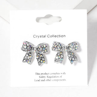 Pave Bow Stud Earrings