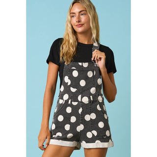 GAME DAY POLKA DOT ROMPER BIB OVERALLS