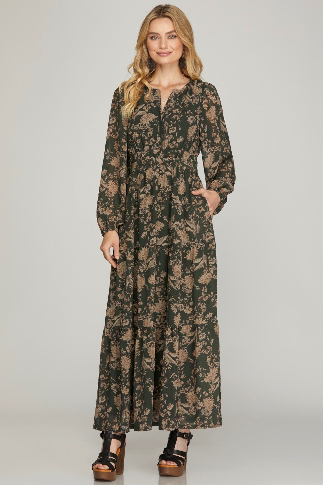 Forest Tiered Maxi Dress - Dress