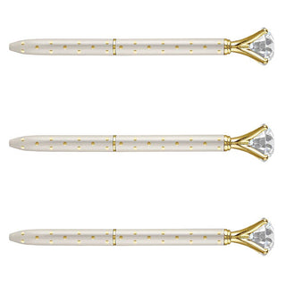 Gem Pens - Ivory/Metallic Dot