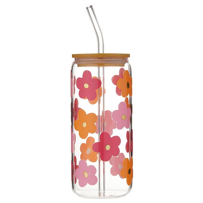 Glass Cold Brew Tumbler - Multi-Flowers - Home