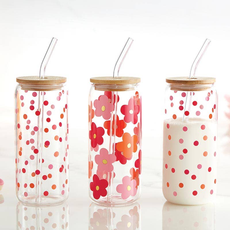 Glass Cold Brew Tumbler - Multi-Flowers - Home