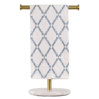 Grand Lattice Hand Towel – Classic White & Mirage (20x28’’)