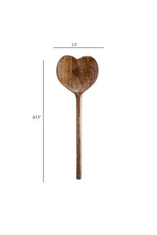 Heart Shaped Mango Wood Spoon