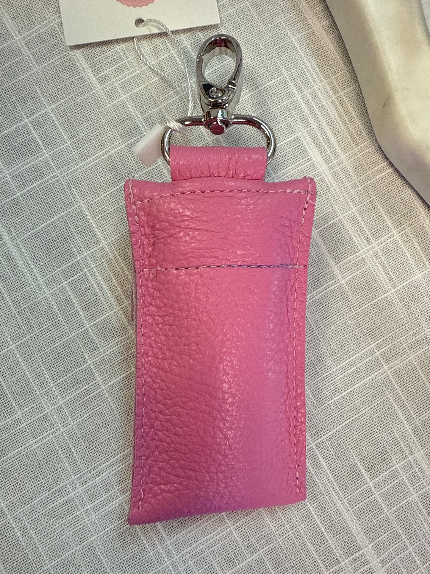 Jazzy Bean Leather Lipstick Holder – Pink Perfection (3.5”) - Accessories