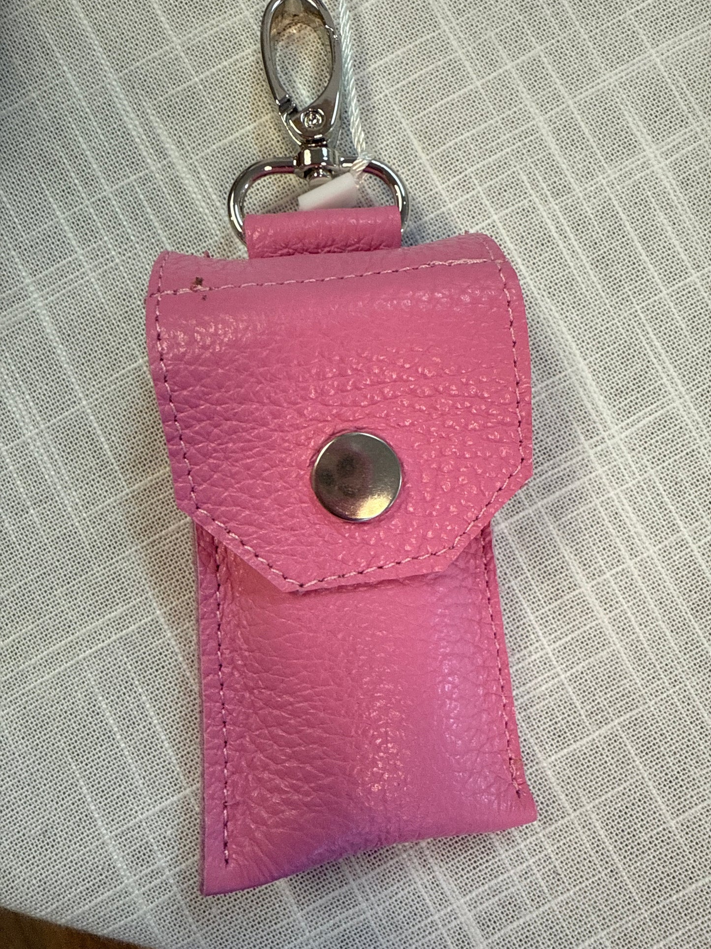 Jazzy Bean Leather Lipstick Holder – Pink Perfection (3.5”) - Accessories