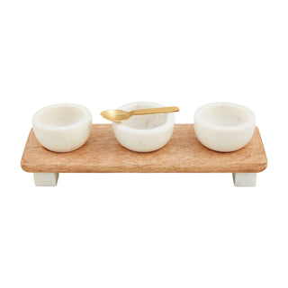 Marble & Wood Tidbit Board Set