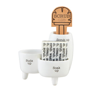 mudpie Ceramic Sink Sponge Caddy