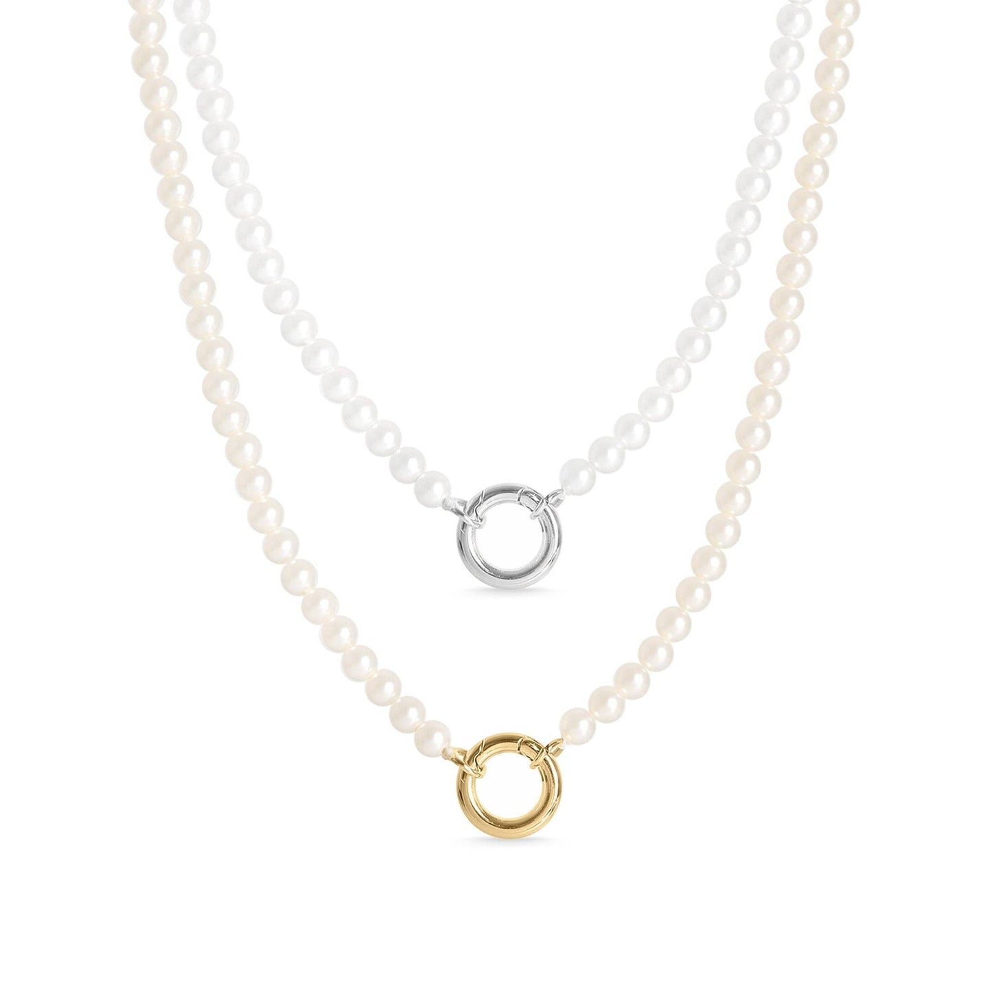 Pearl Charm Keeper Necklace - Kiska / Gold