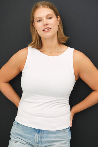 Plus Soft & Stretchy Boat Neck Tank - Tank