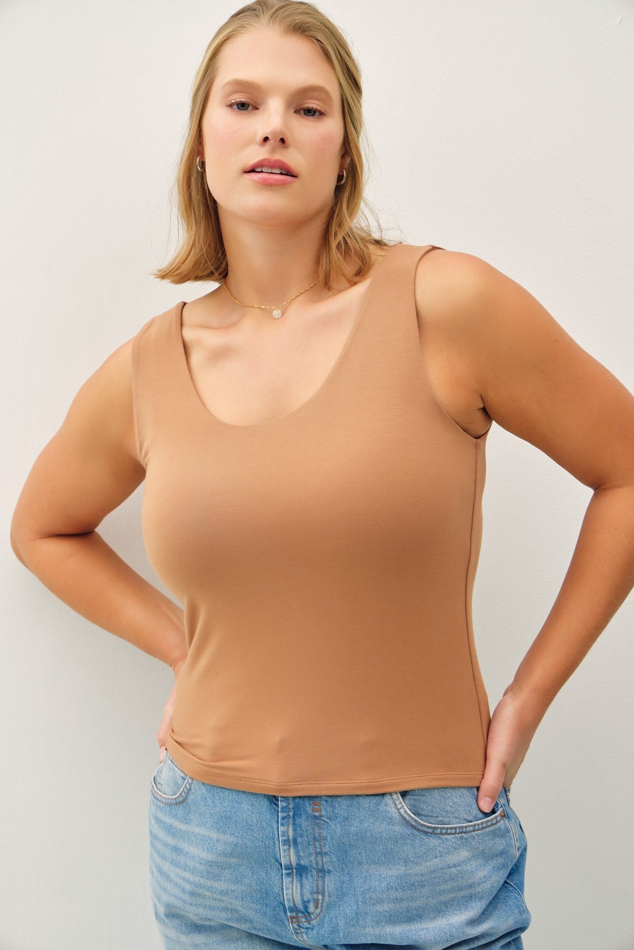 Plus Soft & Stretchy Scoop Neck Tank - Tank