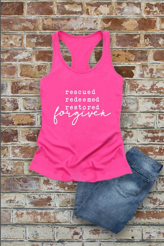 Rescued & Redeemed Racerback Tank - Pink / S - Tank