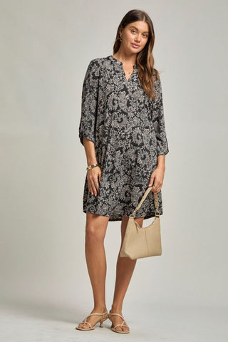 Scarlett Black Paisley A-Line Dress – Wrinkle-Free Travel Style
