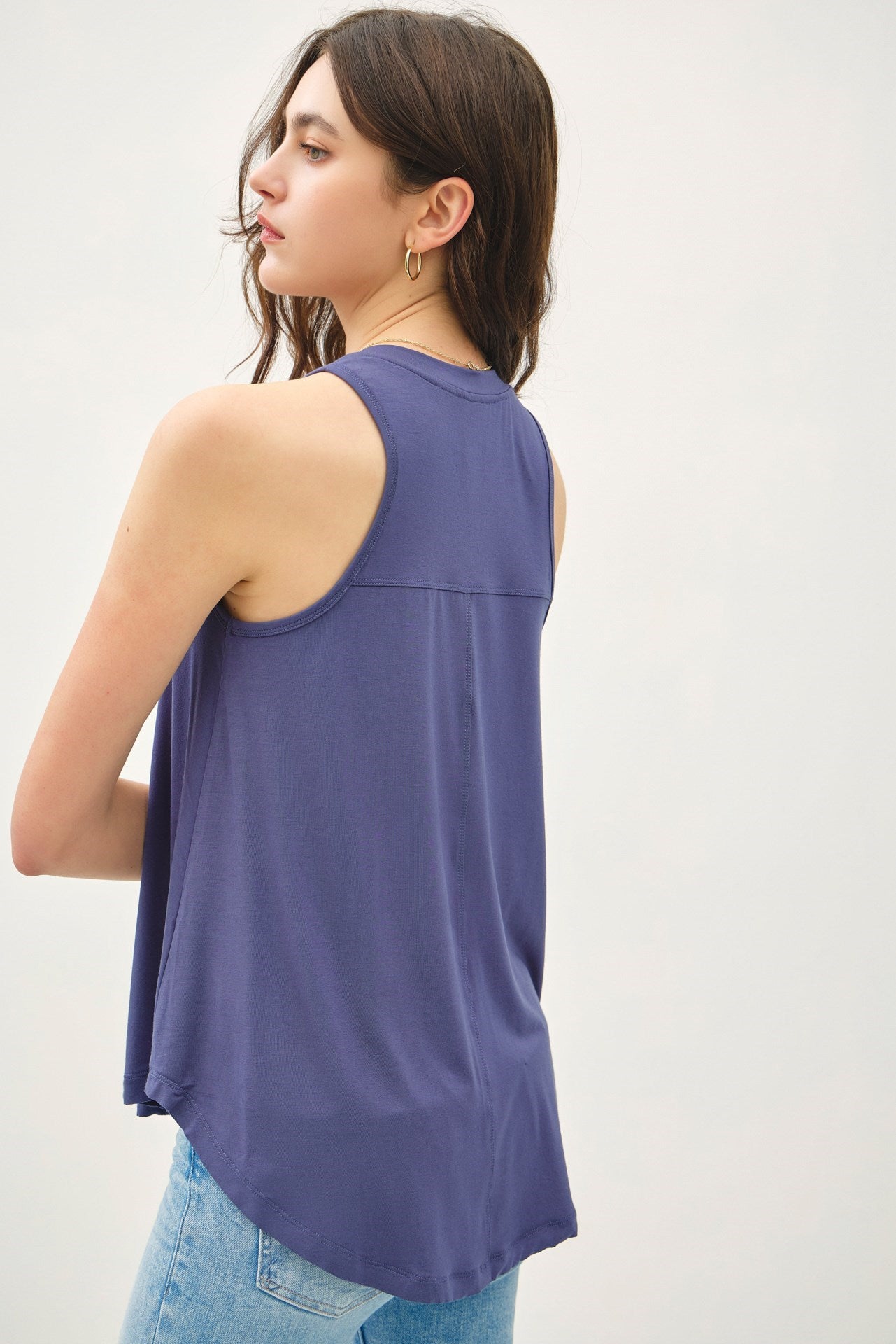 Soft Knit V-Neck Tank - Tank