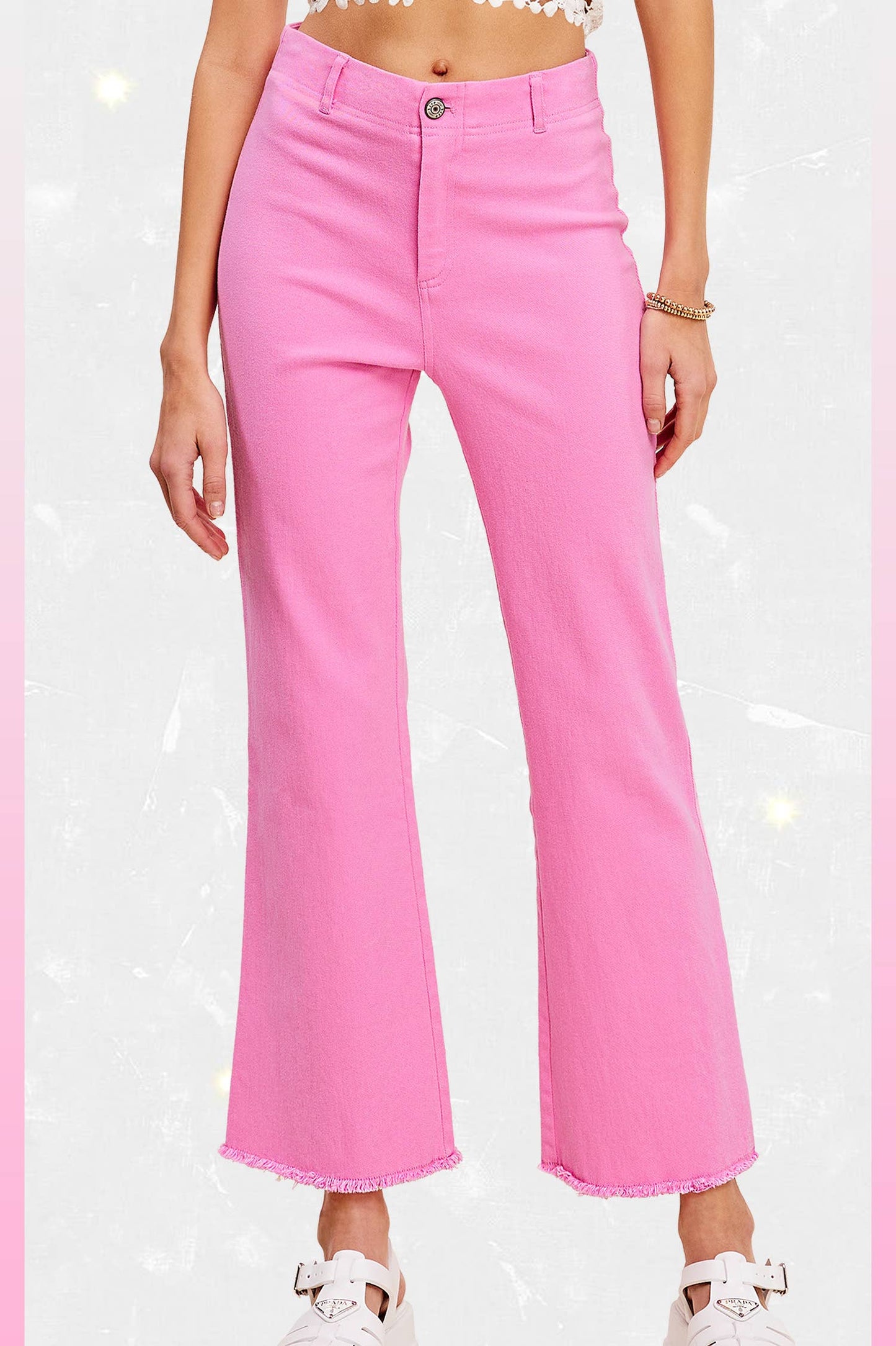 Soft Washed Stretchy High Waisted Flare Pants - Candy / S - Pants